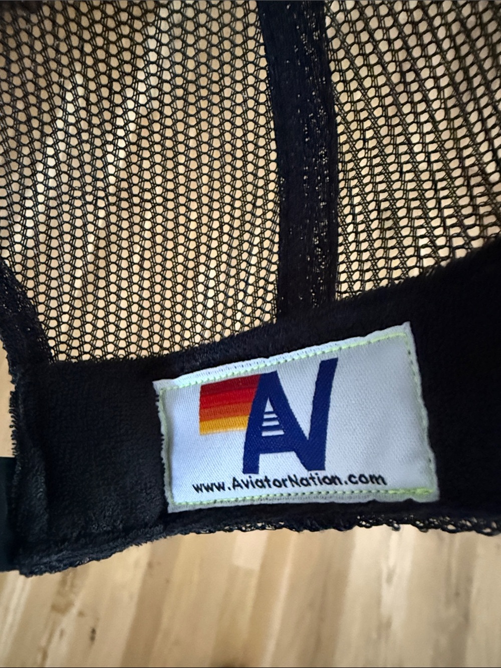 Aviator Nation Black Trucker Hat with Rainbow Mountain Patch - Picture 4 of 5